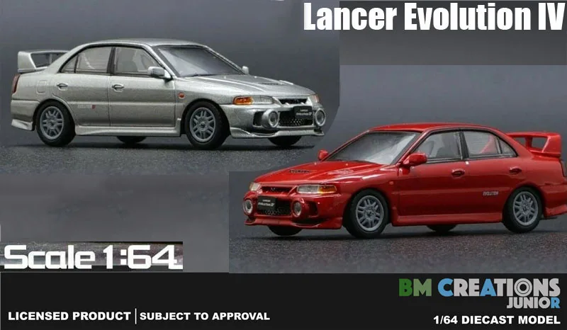 BM Creations 1:64  Lancer Evolution IV Diecast Alloy Toy Cars Simulation Model For Collection gift