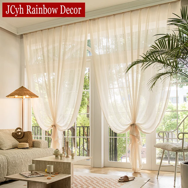 Cortinas opacas blancas modernas para sala de estar, cortina larga para  dormitorio de niñas, ventana, Cortinas de boda, decoración de habitaciones  - AliExpress