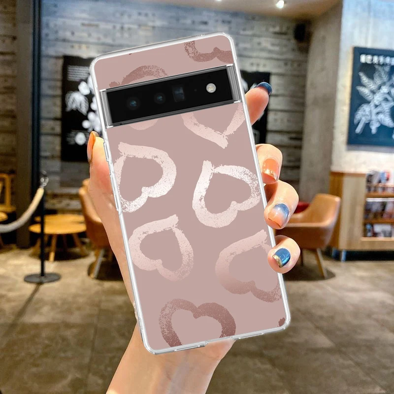 Gold Rose Love Heart Soft Silicone Clear Phone Case - Elegant TPU Cover