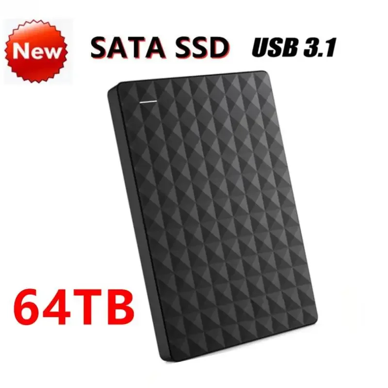 휴대용 SSD 대용량 USB C 타입 인터페이스, 외장 하드 드라이브, 노트북, 데스크탑, 휴대폰용 하드 디스크, 64TB