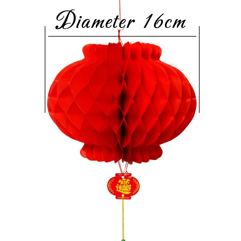 Chinese Red Paper Lantern Traditional Festival Hanging Decor Waterproor 50 Piece 