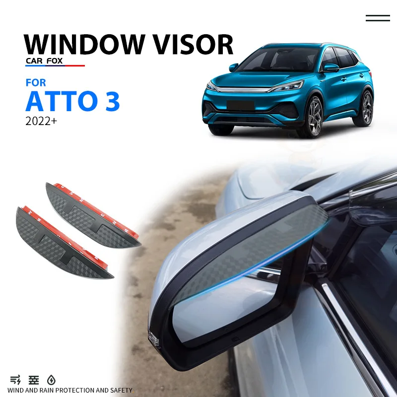 For BYD Yuan PRO EV + ATTO 3-Window Visor Rain Guard Weather Shield Wind Guard Deflector Car Accessories Shelters