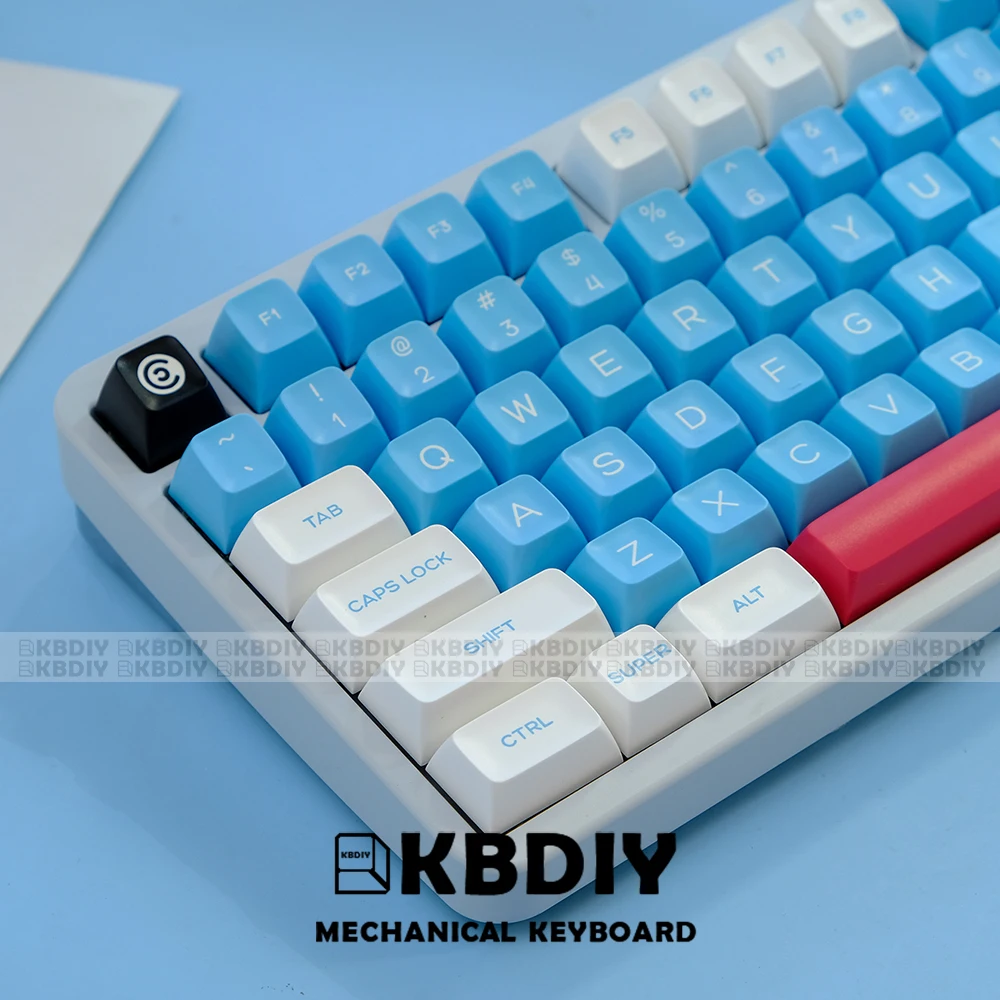 Kbdiy-keycaps Teclado Mecânico Azul Perfil SA Keycap Pbt Personalizado Double Shot 7u Faça Você Mesmo Gmk67 164 Chaves