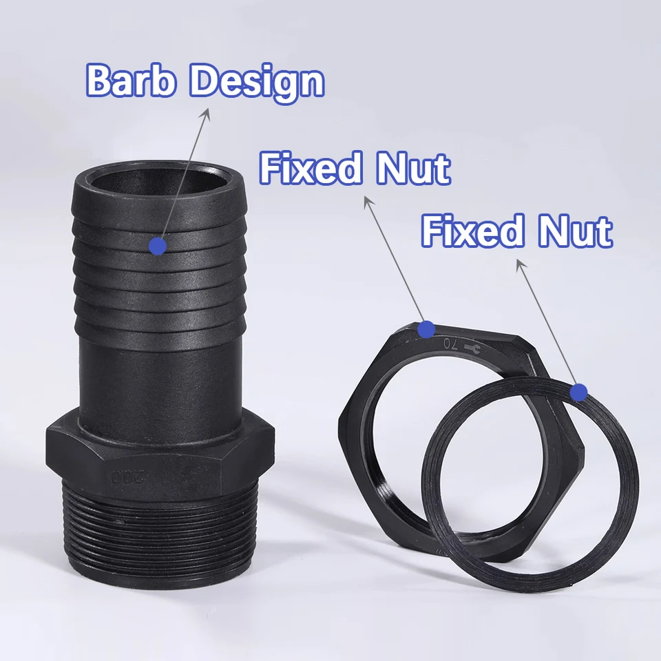 2 Pezzi Adattatore Per Tubo Da Giardino Con Tappo Filettato S60x6 - Raccordo In Ottone E Plastica Per Serbatoi IBC E Irrigazione
