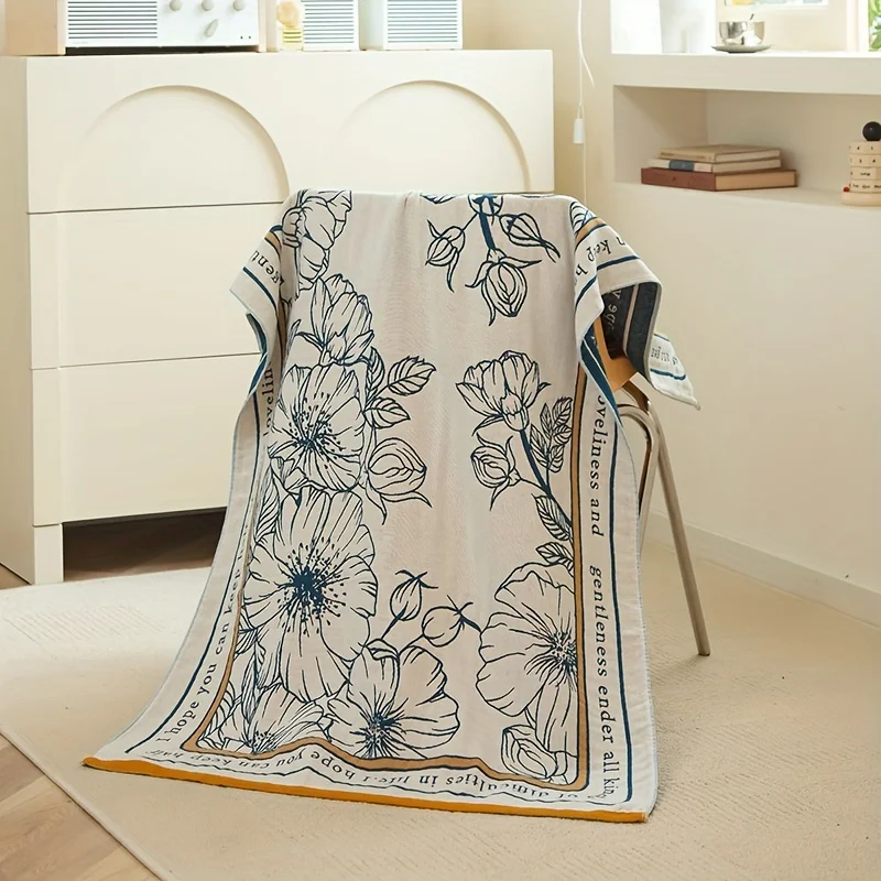 Senior adult bath towel, cotton material soft breathable, absorbent, can also be used as a nap blanket, 75 * 150cm 4