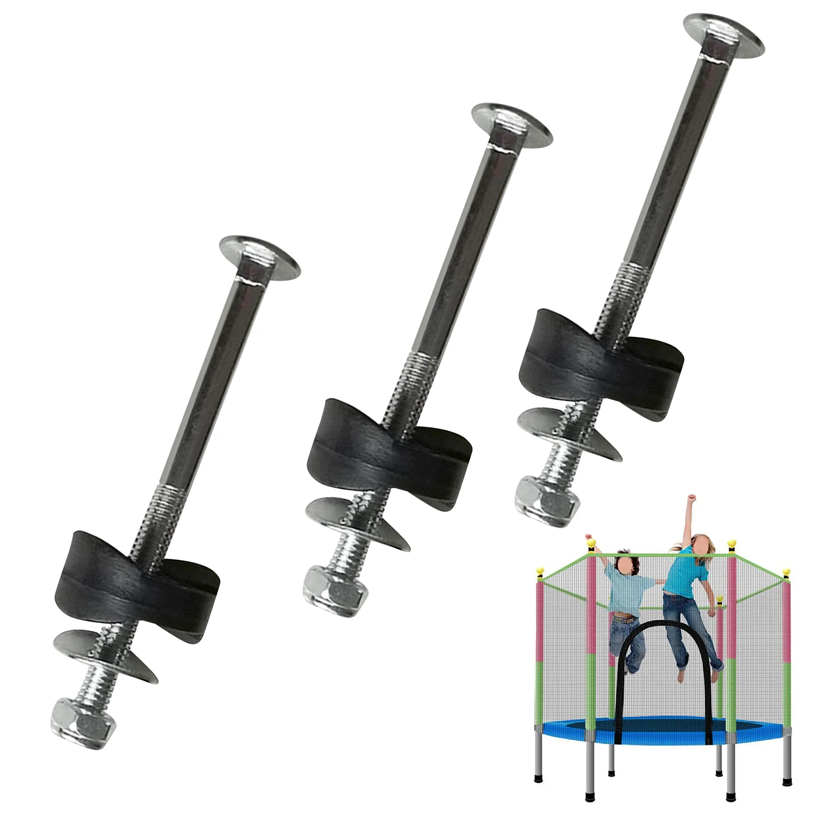 트램폴린 볼트 키트 3/10pcs 아연 도금 트램펄린 볼트 설비 트램펄린 교체 나사 트램펄린 부품