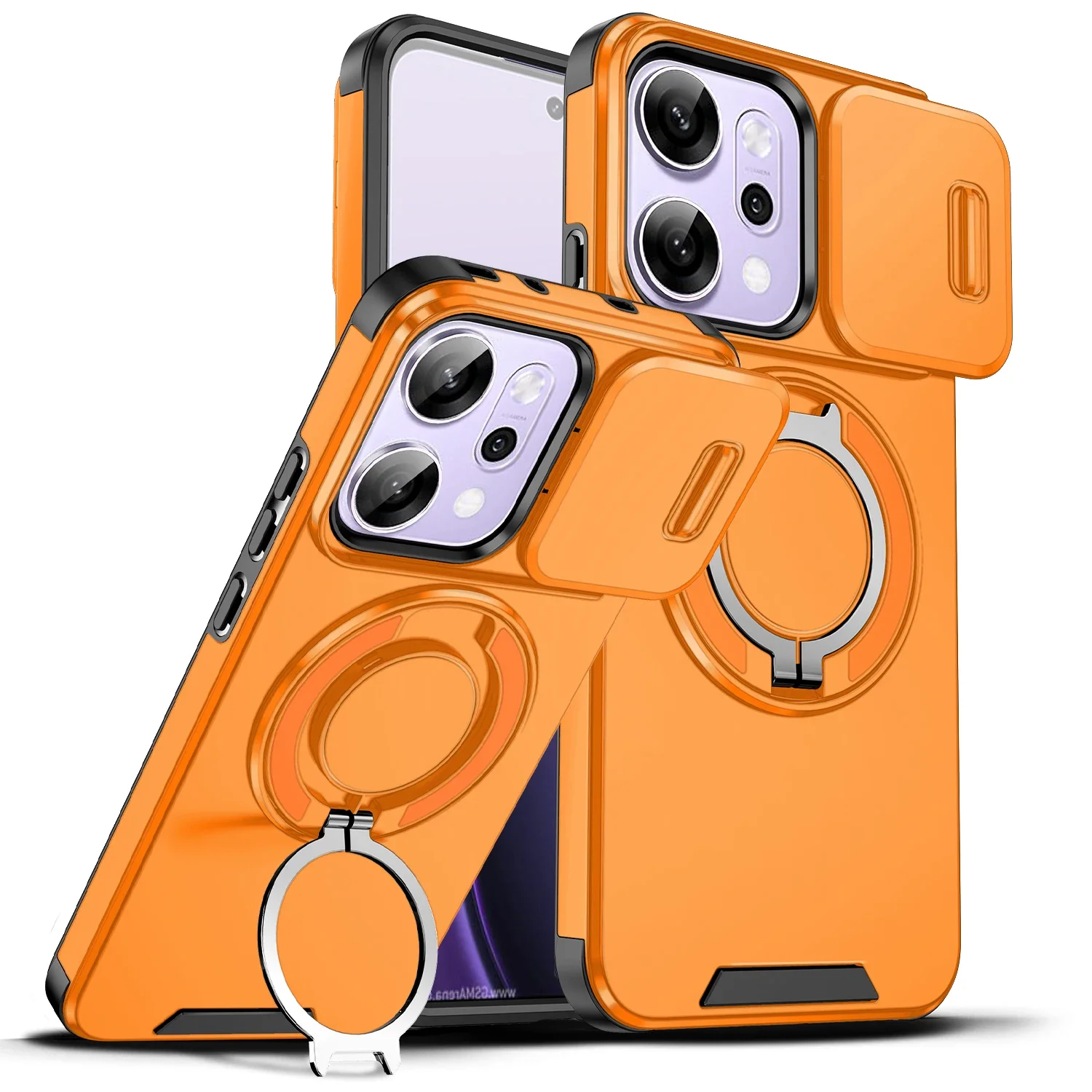 Magnetic Wireless Charging Silicone Phone Case with Protective Lens Cover