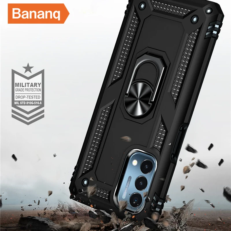 Bananq Shockproof Armor Metal Ring Stand Cover with Magnetic Car Holder