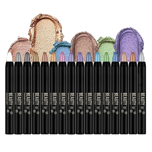 8Pcs Eyeshadow Brightener Stick Highlighter Eye Shadow Stick Colorful Eyeshadow Pencil Glitter Stick Pen Makeup for Women