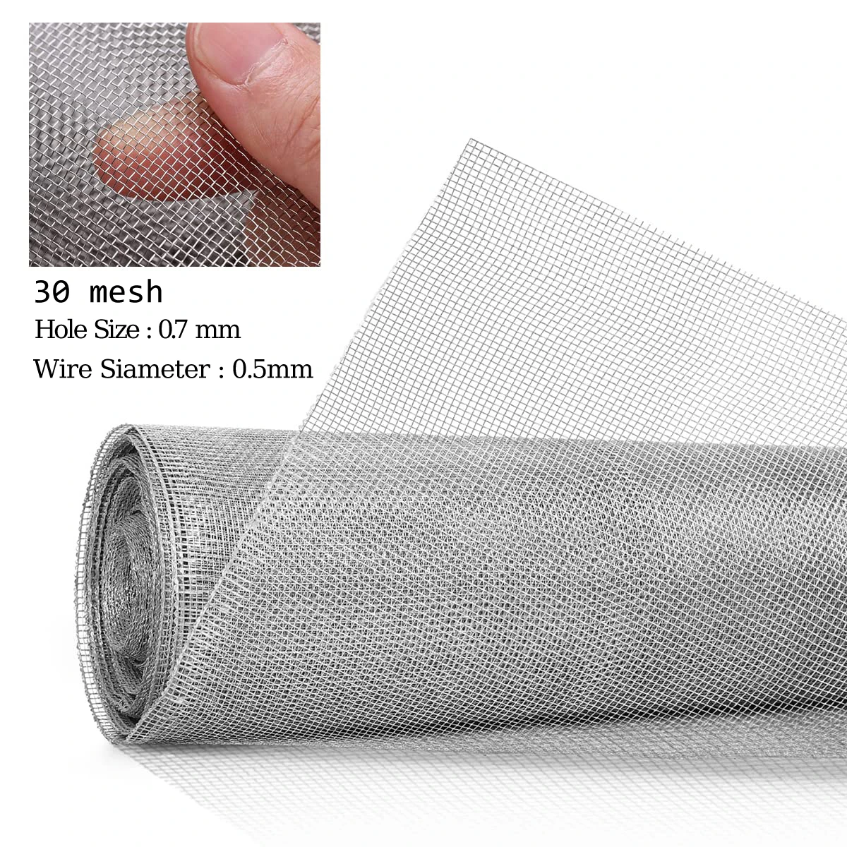 Stainless Steel Mesh Suitable for Ventilation Cage Garden Windows And Filter Screens 304 Stainless Steel Mesh Multi-purpose Woven Metal 30 Mesh