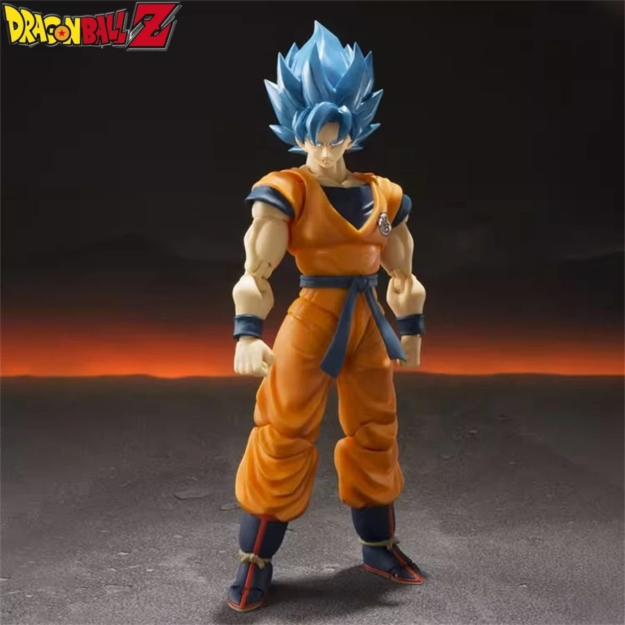 

14cm Dragon Ball Super Goku Blue Hair Super Saiyan God Movie Version Collectible Trendy Action Figures Model Decoration Gift