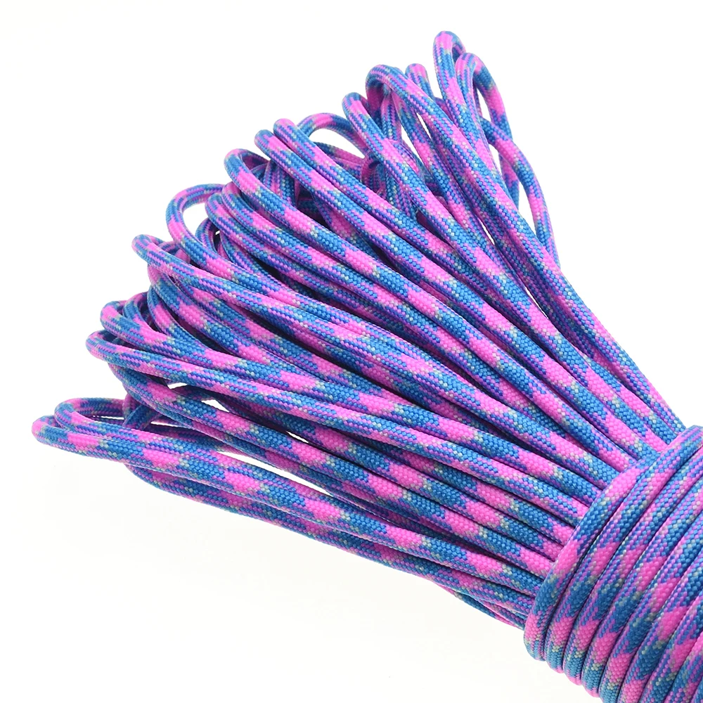 1 Stücke 100FT 550 Paracord Fallschirmschnur Lanyard Mil Spec Typ III 7 Strang Kern Für Klettern Camping Schnallen Armband – Detail 21