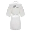 Robes de demoiselle d'honneur de mariée pour femmes, cadeaux de fête de mariée, robe d'équipe, vêtements de nuit en Satin de soie, Kimono, peignoir d'été Sexy