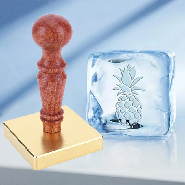 Ice Stamp Pineapple Wooden Seal Stamp Ice Branding Stamp Ice Stamp Cocktail  Ice Block Stamp for Cocktail and Whisky Ice Cubes Making DIY Crafting 