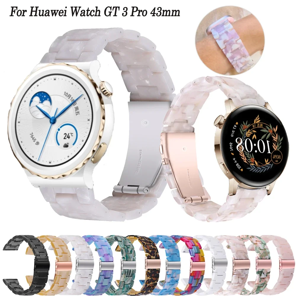 

20mm Resin Watchband For Huawei Watch GT3 GT2 42mm Strap Belt Wristbands For Watch GT 3 Pro 43mm Bracelet Smartwatch Accessories