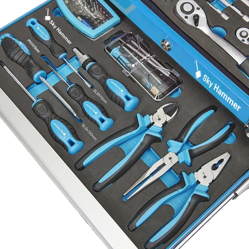 Factory Supply 70 PCS Toolbox Set Chrome Vanadium Repair Workshop Garage Tool Sets with 3 Drawer 3