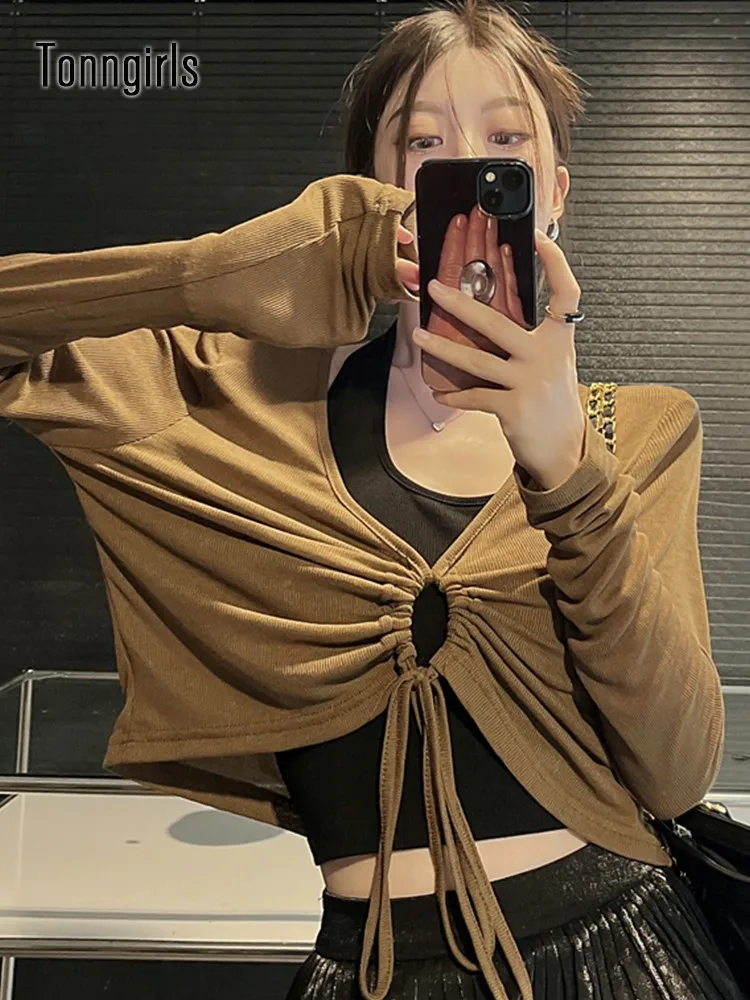 

Tonngirls Korean Style Two Pieces Suits Summer Spring Hollow Out Y2k Vintage T Shirt Women Grunge Aesthetic Crop Tops Streetwear