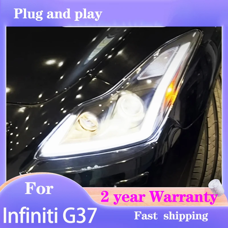 

Car Styling for Infiniti G37 Head Light 2006-2012 Q60 Headlight DRL Turn Signal High Beam Projector Lens