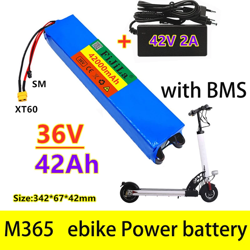 

36 в 42 Ач/30 Ач 18650 литиевый аккумулятор 10S3P 250 Вт-500 Вт одинаковый порт 42 в электрические ролики M365 для электровелосипеда аккумулятор с BMS