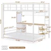 Full Over Twin Size Bunk Bed with Desk and Led Lights Storage Shelves and Drawers for Teen & Adults,Safety Guard Ladder Bunk Bed 2