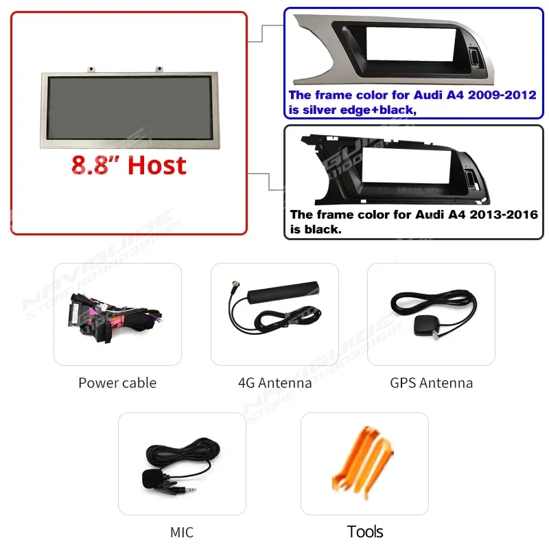 NAVIGUIDE 8.8 ġ ȵ̵ 13 8 + 128G ī÷, ƿ A4 B8 LHD 2009 2016 GPS ׺̼ Ƽ̵ ÷̾,  4G BT HU