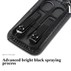 Ouriner 6Pcs Portable Manicure Sets Pedicure Kits Bright Black Nail Clipper Set Personal Care Tools Eyebrow Scissors 3
