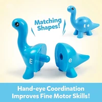 Kid Matching Letters Dinosaur Toy Toddlers Double-Sided Letters Montessori Preschool Educational Fine Motor Jigsaw Puzzle Toy 2