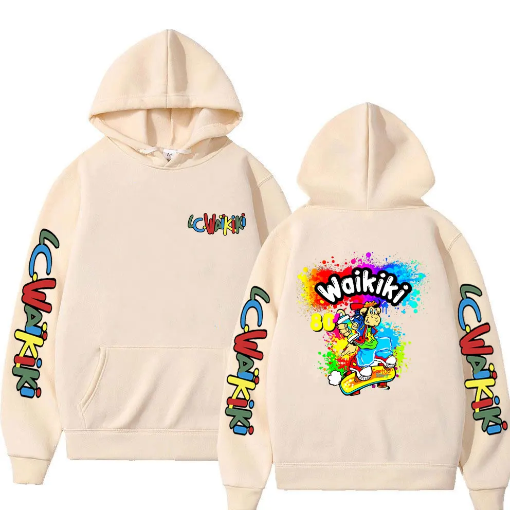 Love Graffiti Lc Waikiki Monkey Hoodie Funny Cartoon Monkey Print Sweatshirt Men Fashion Oversized Streetwear Male Casual Hoody