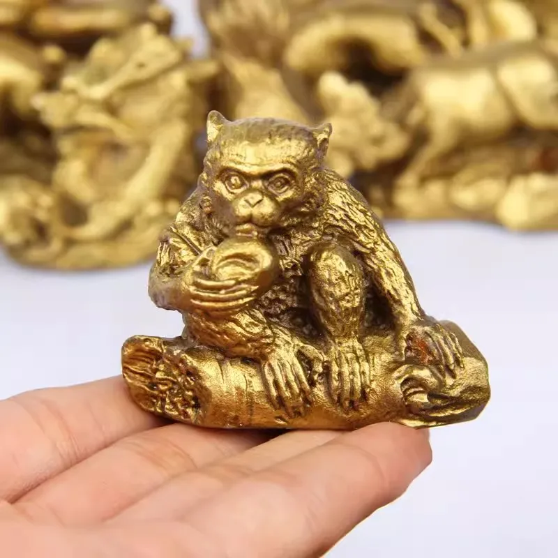 Chinese Zodiac Copper Statue, Copper Animal Ornament, Rat, Tiger, Rabbit, Dragon, Horse, Sheep, Monkey, Chicken, Dog, Pig Figu