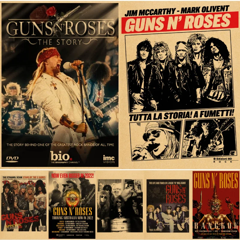 Guns N Roses Rock Music Posters Vintage Poster Retro Wall