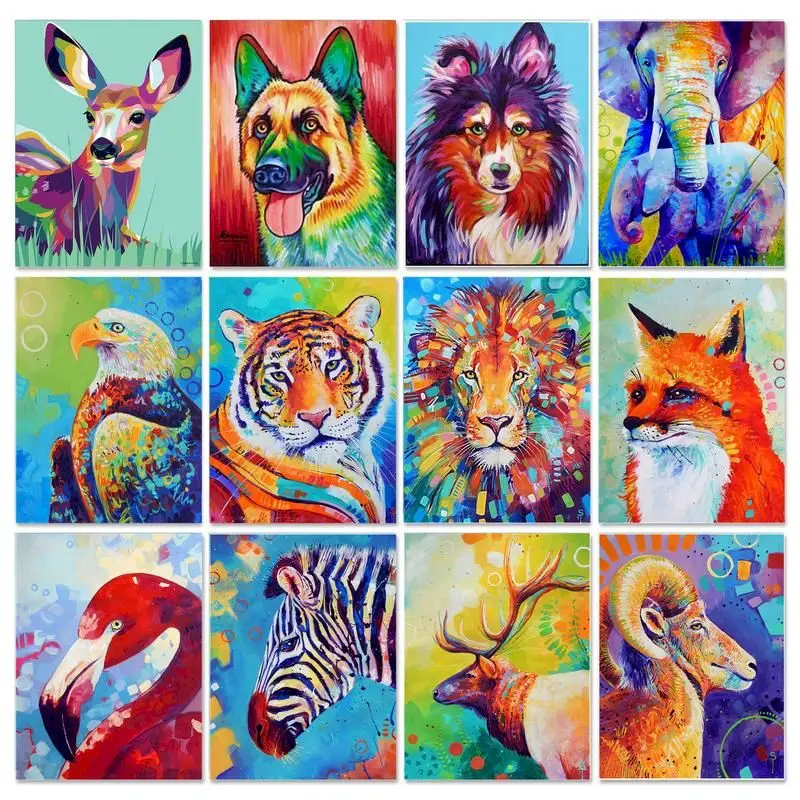 GATYZTORYColorAnimalPaintingByNumbersHandicraftAbstractPaint