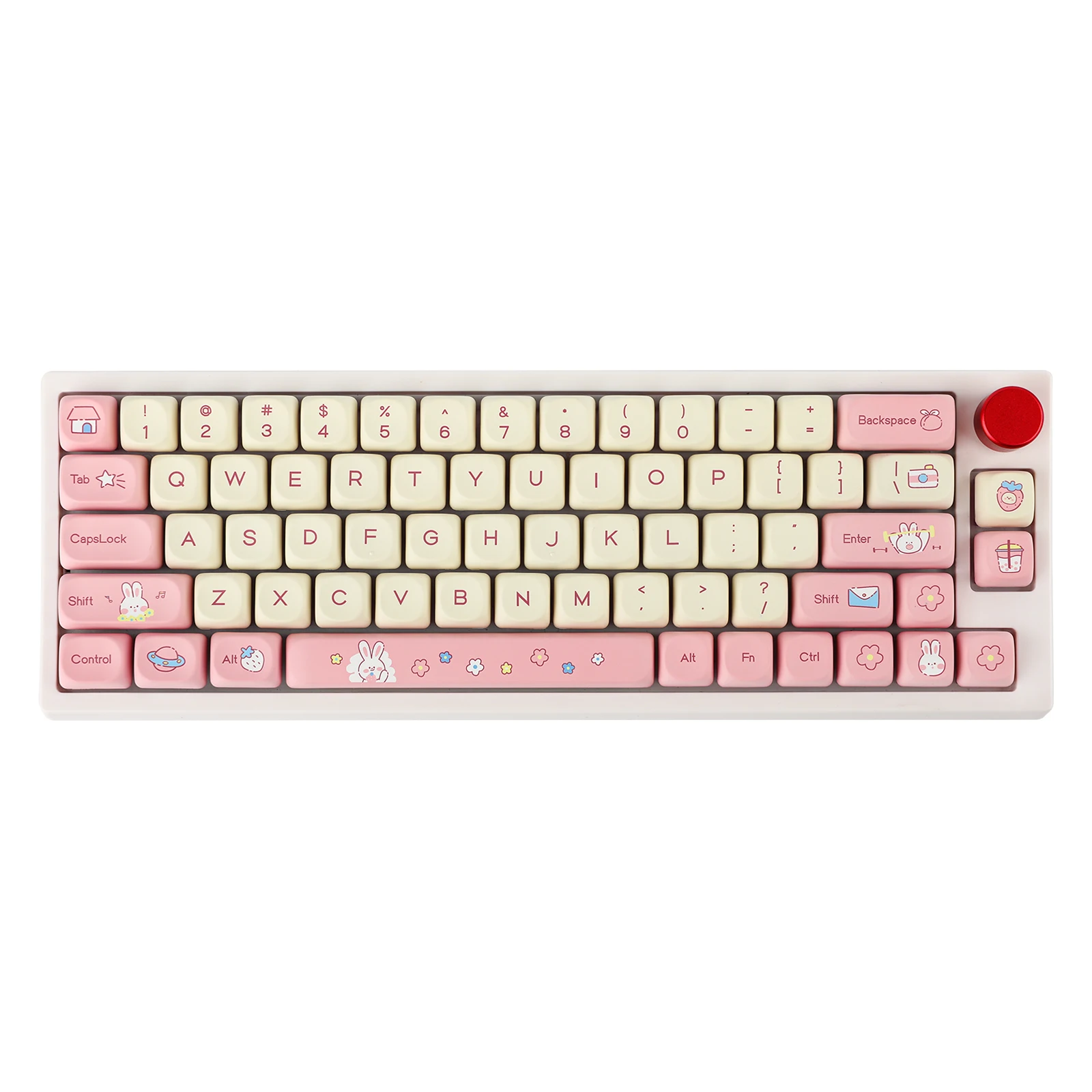 Epomaker-creme Coelho Pbt Keycaps Grupo Teclado Gaming Mecânica Sublimação Dye Perfil Moa 141 Chaves Ansi Iso - Imagem 5
