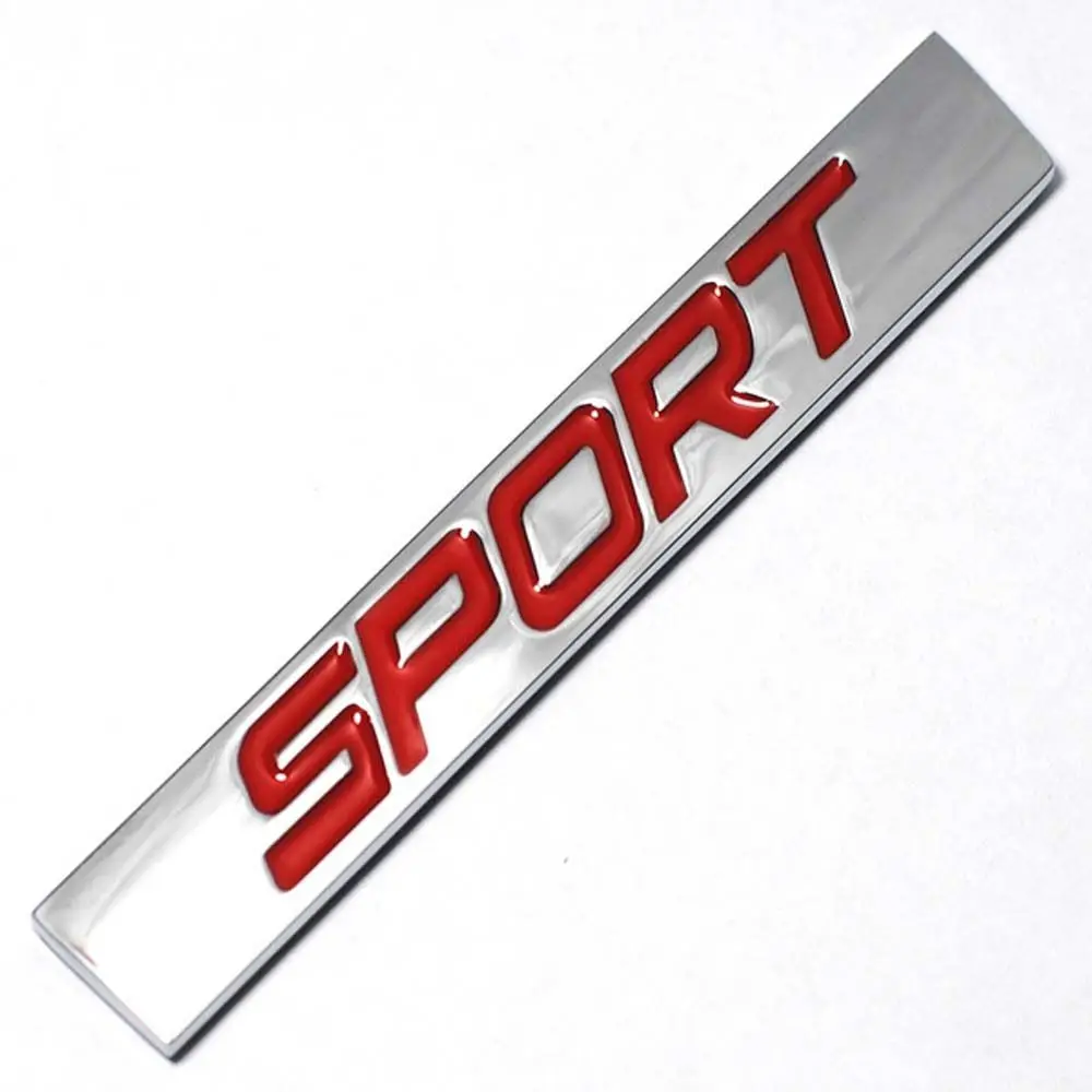Black Red Sport Logo 3D Metal Emblem Badge - Car Styling Accessory Sticker