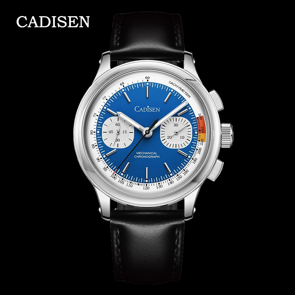 

CADISEN New Mechanical Chronograph Wristwatches Seagull ST1900 Swanneck Automatic Watch For Men Domed AR Sapphire Crystal Sports