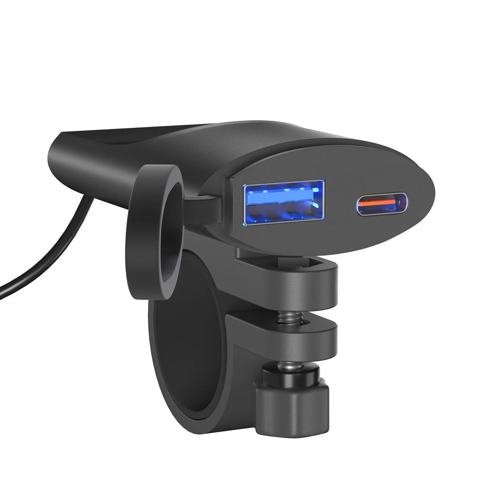 DC 12V-24V 오토바이 USB 콘센트, USB C 타입 충전기 어댑터, QC3.0 듀얼 퀵 충전기, 디지털 카메라 휴대폰용 자동 스위치