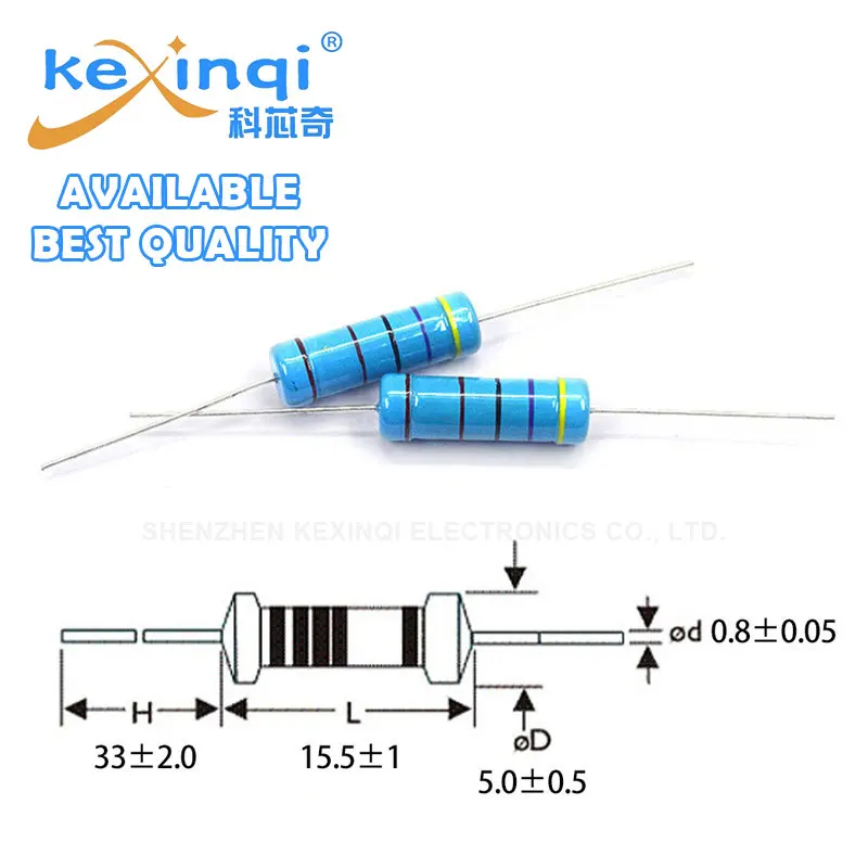 10pcs 2W Metal Film Resistor 1% 0.1R-2.2M Ohm