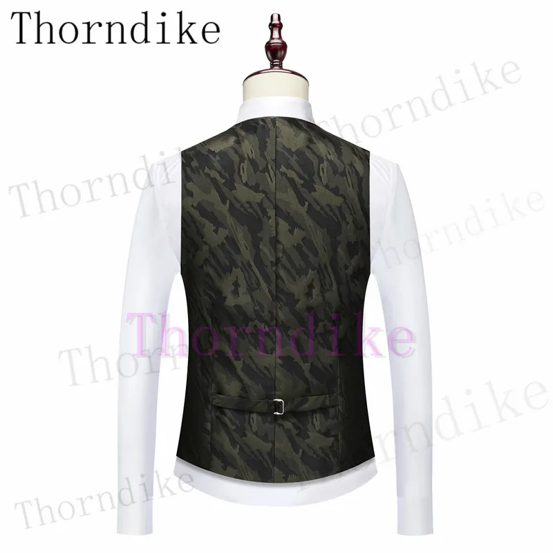 Thorndike Latest Coat Pant Designs Slim Fit Dark Green Smoking Jacket Party Tuxedo Male One Button Wedding Groom Men Suits