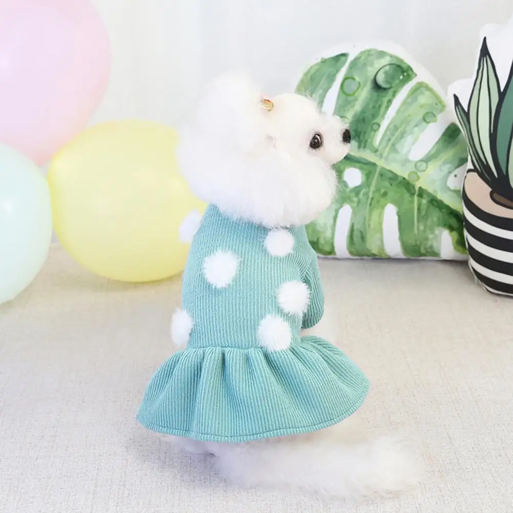 Stylish Pet Winter Clothing Long Sleeve Casual Bright Color Fashion Design Pet Skirts