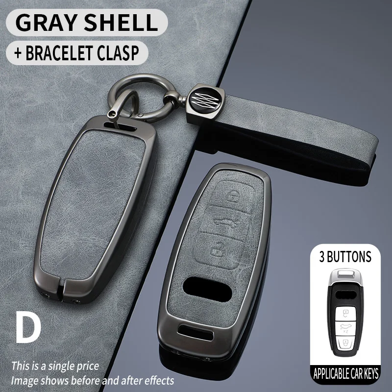 Zink-legierung Auto Schlüssel Fall Abdeckung Tasche Shell Für Audi Q8 RSQ8 A6 C8 S6 RS6 A7 S7 RS7 A3 8Y A8 D5 4N RS E-tron GT Q4 Q7 4M Zubehör