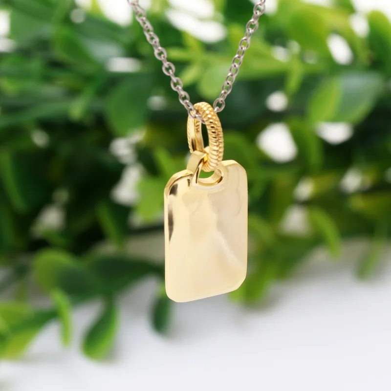 

New Original 925 Sterling Silver Bead Gold Color Tag Pendant Dangle Charm Fit Pandora Bracelet DIY Women Girl Jewelry Dropship