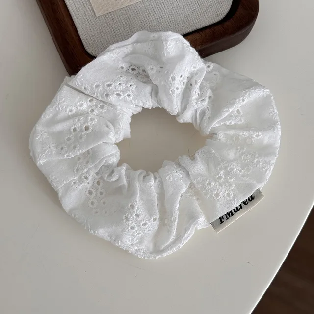 Oversized Lace Scrunchies for Women Elastic Hair Bands Ponytail Holders Tie Solid Hair Hoop Rubber Bands Women Hair 2025 3