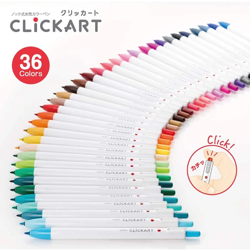 6/12/36/48Colors ZEBRA Clickart Push Retractable Markers Watercolor Pen  Full Set 0.6mm WYSS22 Plumones Marcadores Art Supplies - AliExpress