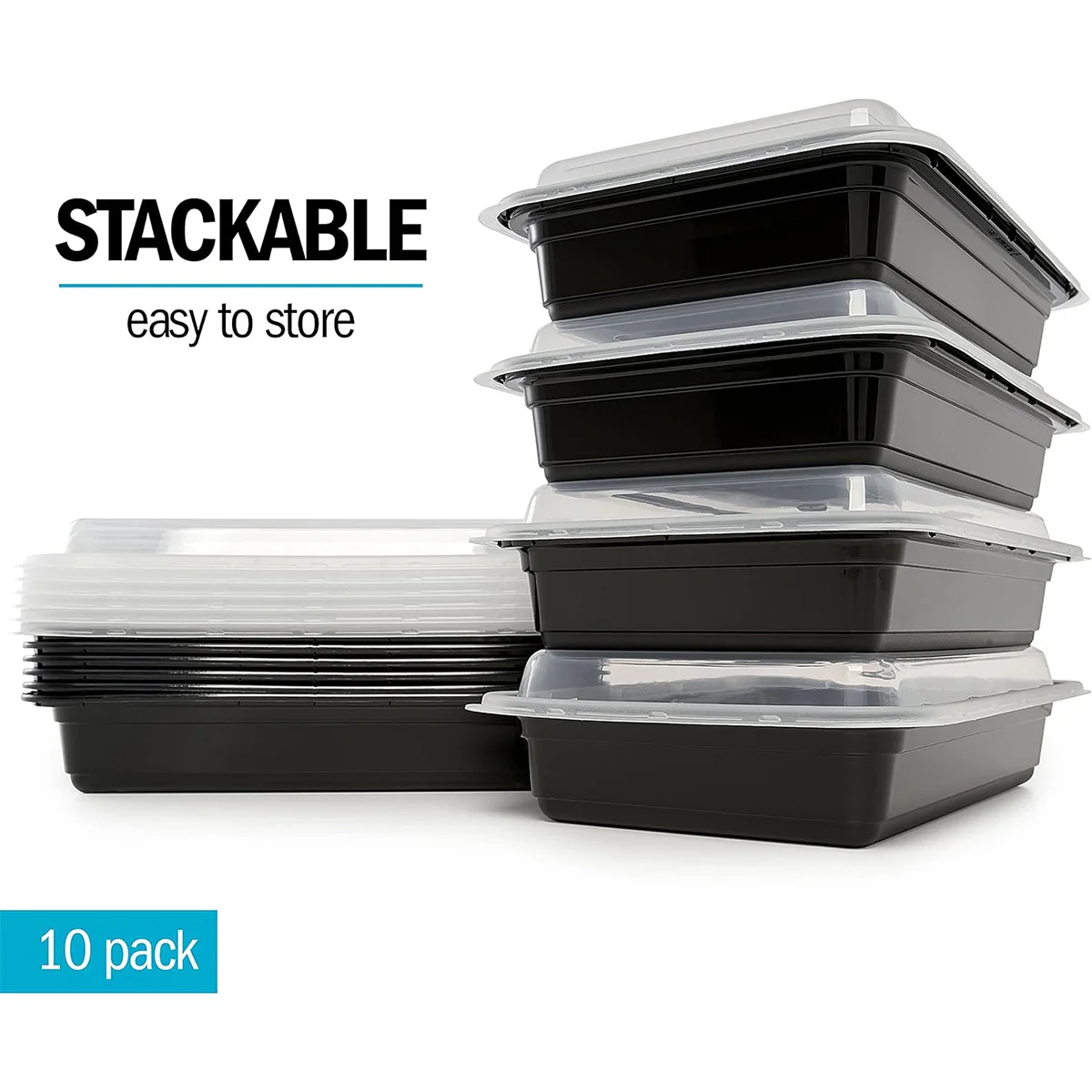 10 מיכלים להכין ארוחה יח'\סט 1 תא עם מכסה אטום מזון פלסטיק אחסון בנטו תיבות בנטו קופסאות צהריים שמיש, מחדש