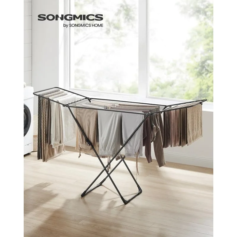 Clothes Drying Rack Metal Foldable Space-Saving Free-Standing Airer Indoor Outdoor clothes drying rack
