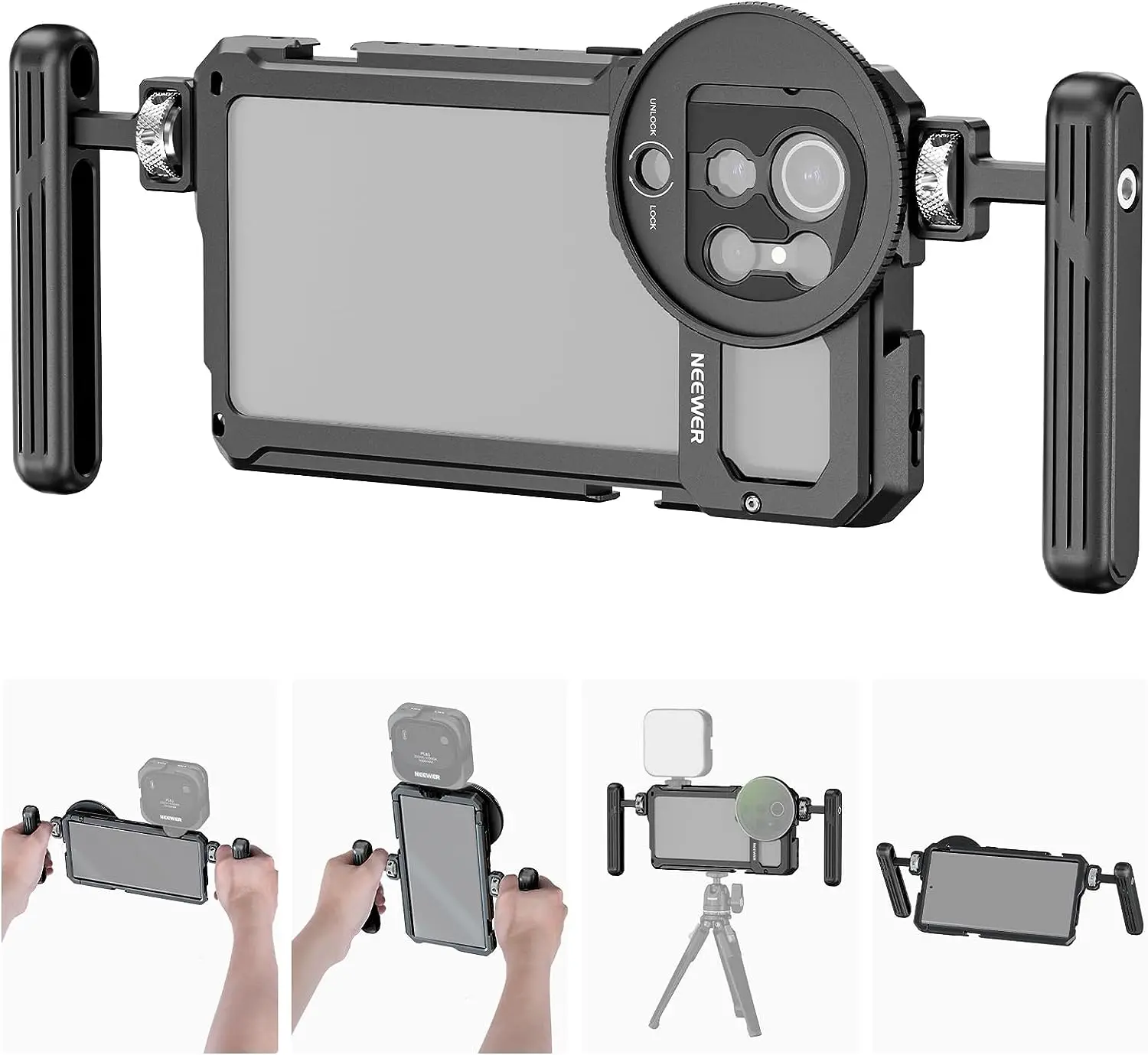 NEEWER Phone Cage Video Rig Kit for Samsung S23 ULTRA with Dual Side Handles, Phone Stabilizer