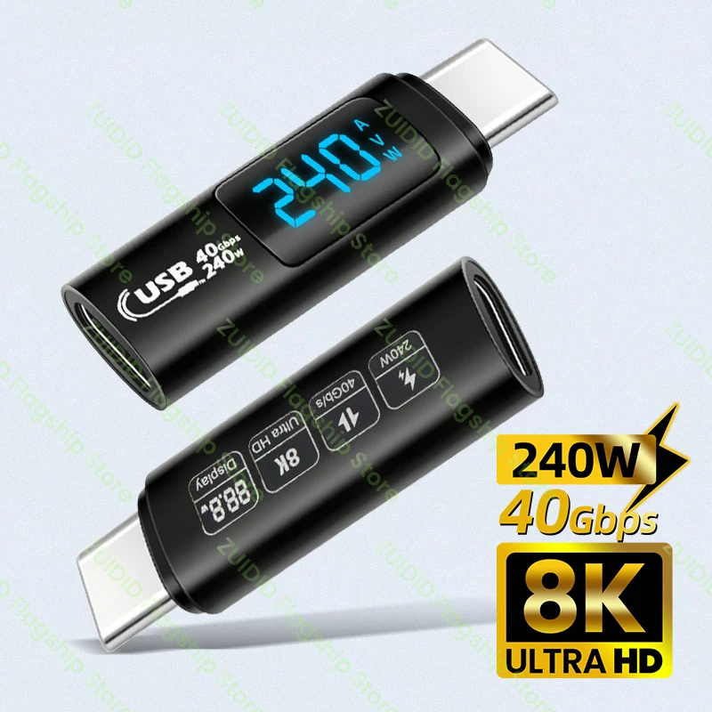 LED Display PD240W USB4.0 40Gbps Type C to C Adapter 8K@60Hz 5A Fast Charging Cable for MacBook Pro PS5 Nintendo Switch Galaxy