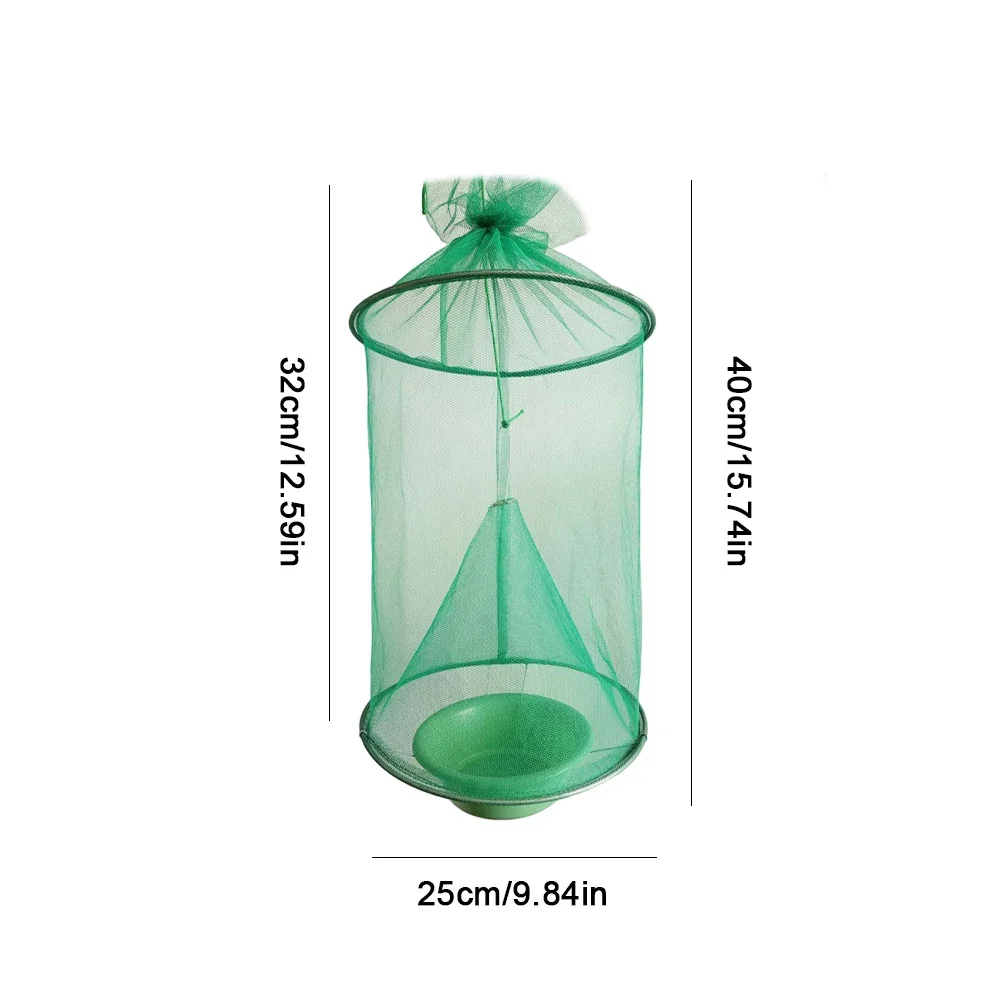 Reusable Plastic Hanging Fly Trap Cage for Garden Pest Control