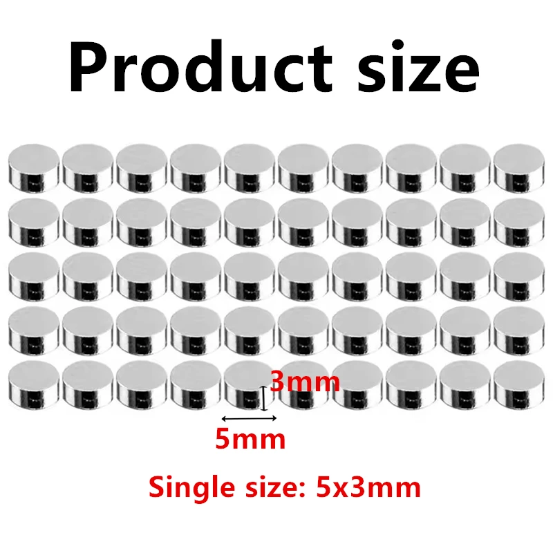 5x3mm Small Round Fridge Magnets Super Strong Magnetic Powerful Magnets for Building Scientific Craft Office DIY Home Decoration
