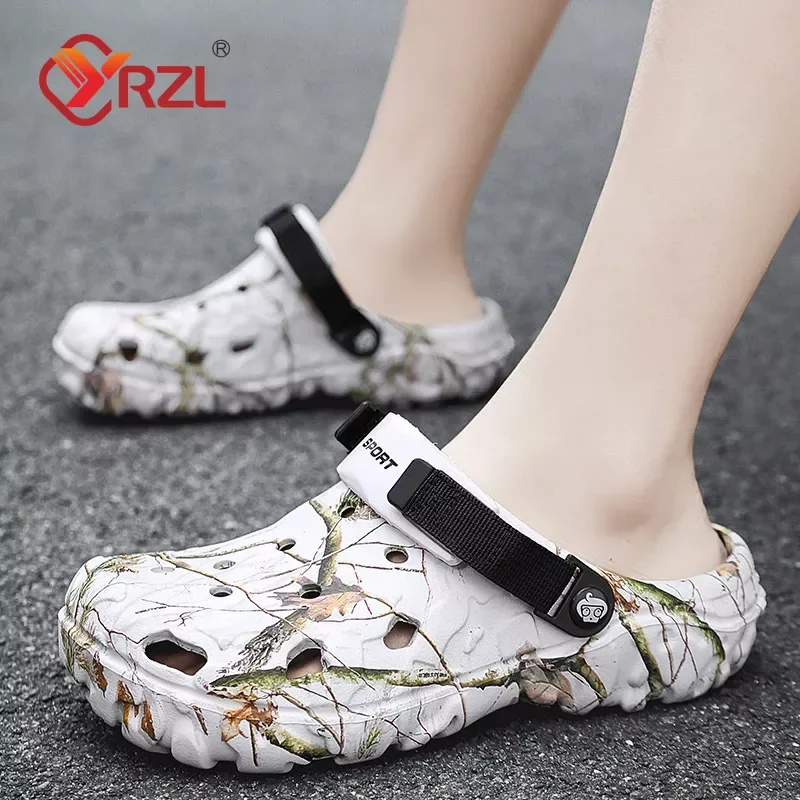 YRZL New Sandals for Mens Clogs Summer Shoes Men Slippers Breathable Casual Beach Sandals Size 45 Non-slip Garden Shoes for Men