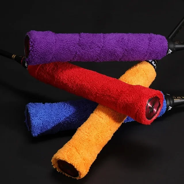 Pro Sweat-Absorbing Overgrips - Towel Grip Tape for Tennis/Badminton Rackets, Non-Slip Control Wrap w/Self-Adhesive 5